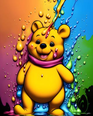 Paint Splash Pooh Bear 1008 - Specially ordered for you. Delivery is approximately 4 - 6 weeks.
