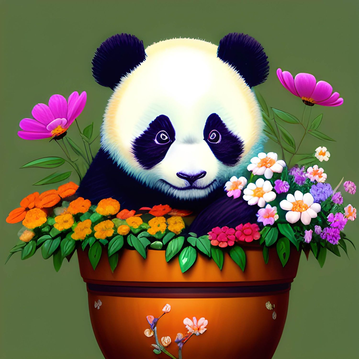 Potted Panda 693 - Full Drill Diamond Painting - Specially ordered for you. Delivery is approximately 4 - 6 weeks.