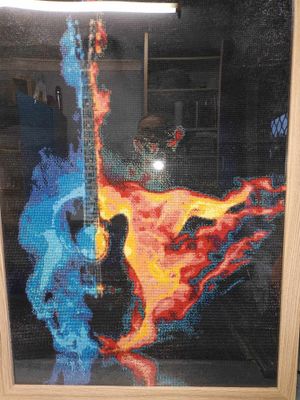 Guitar in Flames 60 x 90cm by Neil Taylor