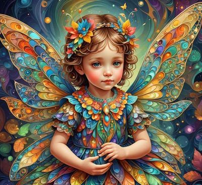 Colourful Child Angel by Shelley Cornell Kelson - Full Drill Diamond Painting - Specially ordered for you. Delivery is approximately 4 - 6 weeks.