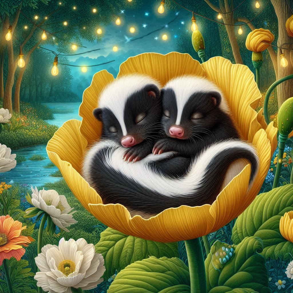 Cuddle Buddies Skunks B By Angela Wanner - Full Drill Diamond Painting - Specially ordered for you. Delivery is approximately 4 - 6 weeks.