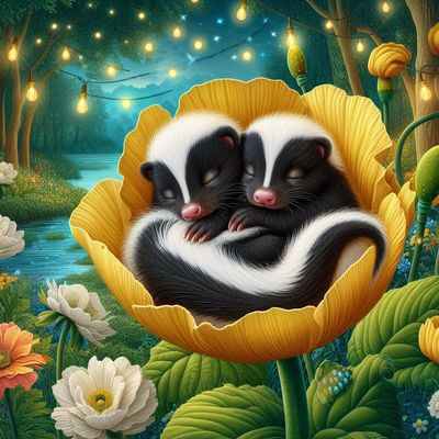 Cuddle Buddies Skunks B By Angela Wanner - Full Drill Diamond Painting - Specially ordered for you. Delivery is approximately 4 - 6 weeks.