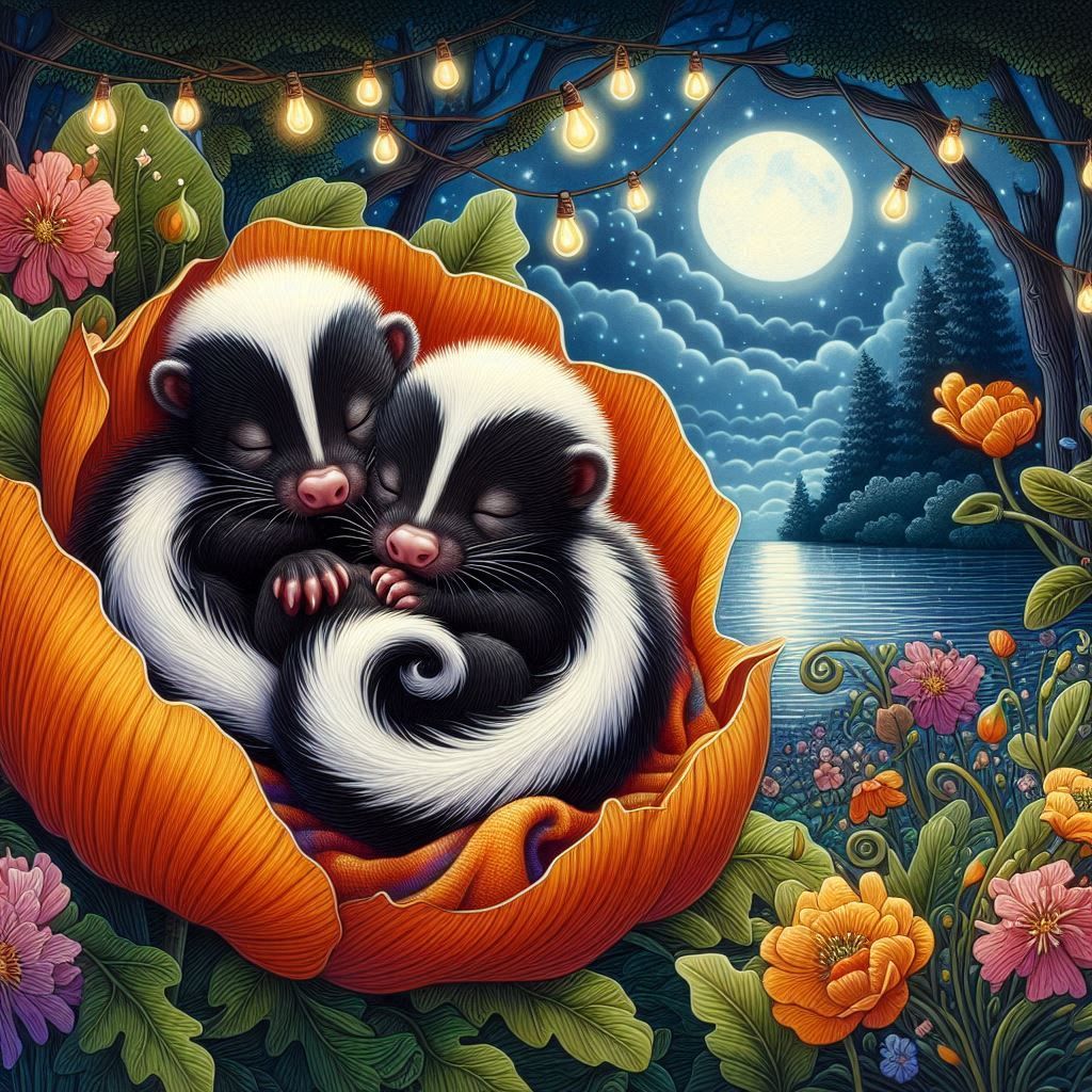 Cuddle Buddies Skunks By Angela Wanner - Full Drill Diamond Painting - Specially ordered for you. Delivery is approximately 4 - 6 weeks.