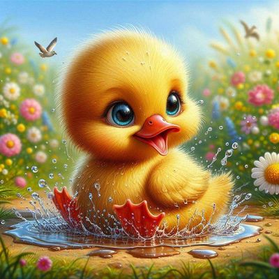 Cute Duckling A by Sylvie Nguyen Duc - Full Drill Diamond Painting - Specially ordered for you. Delivery is approximately 4 - 6 weeks.