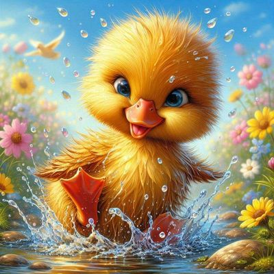 Cute Duckling D by Sylvie Nguyen Duc - Full Drill Diamond Painting - Specially ordered for you. Delivery is approximately 4 - 6 weeks.