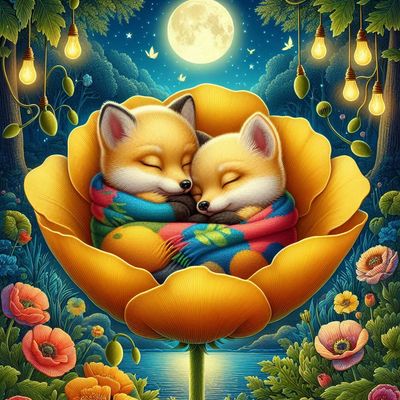 Cuddle Buddies Foxes By Angela Wanner - Full Drill Diamond Painting - Specially ordered for you. Delivery is approximately 4 - 6 weeks.