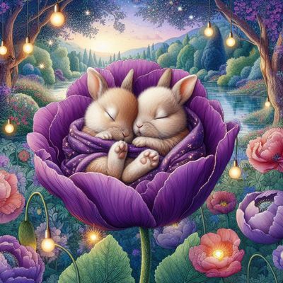 Cuddle Buddies Rabbits By Angela Wanner - Full Drill Diamond Painting - Specially ordered for you. Delivery is approximately 4 - 6 weeks.