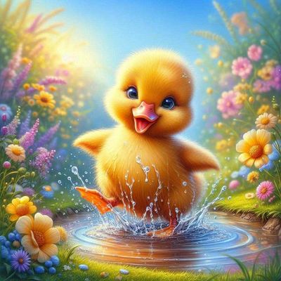 Cute Duckling C by Sylvie Nguyen Duc - Full Drill Diamond Painting - Specially ordered for you. Delivery is approximately 4 - 6 weeks.