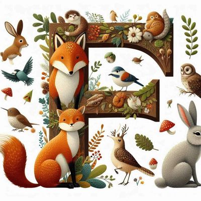 Woodland Animals Letter F by Kim Lester - Full Drill Diamond Painting - Specially ordered for you. Delivery is approximately 4 - 6 weeks.