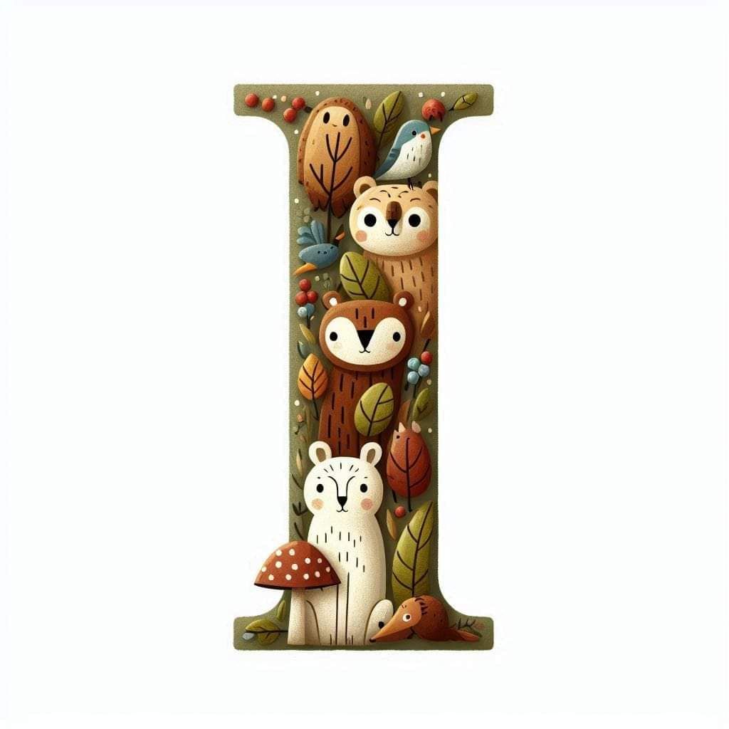 Woodland Animals Letter I by Kim Lester - Full Drill Diamond Painting - Specially ordered for you. Delivery is approximately 4 - 6 weeks.