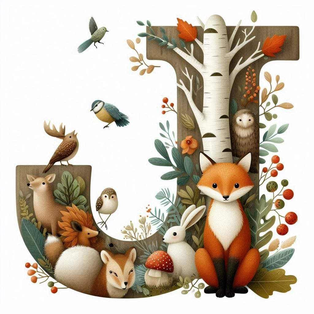 Woodland Animals Letter J by Kim Lester - Full Drill Diamond Painting - Specially ordered for you. Delivery is approximately 4 - 6 weeks.