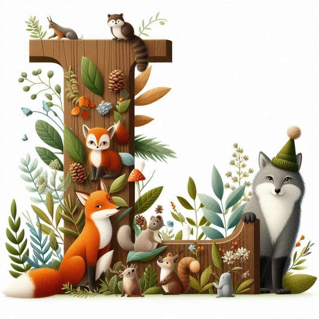 Woodland Animals Letter L by Kim Lester - Full Drill Diamond Painting - Specially ordered for you. Delivery is approximately 4 - 6 weeks.