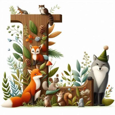 Woodland Animals Letter L by Kim Lester - Full Drill Diamond Painting - Specially ordered for you. Delivery is approximately 4 - 6 weeks.