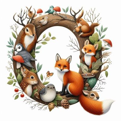 Woodland Animals Letter Q by Kim Lester - Full Drill Diamond Painting - Specially ordered for you. Delivery is approximately 4 - 6 weeks.
