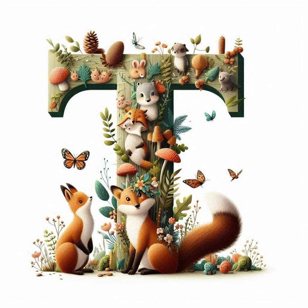 Woodland Animals Letter T by Kim Lester - Full Drill Diamond Painting - Specially ordered for you. Delivery is approximately 4 - 6 weeks.