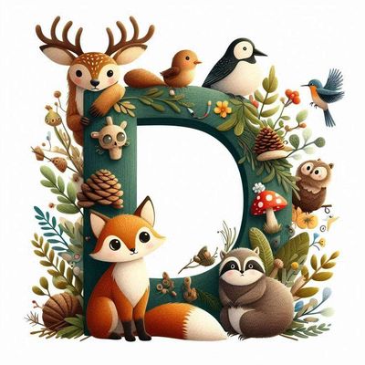 Woodland Animals Letter D by Kim Lester - Full Drill Diamond Painting - Specially ordered for you. Delivery is approximately 4 - 6 weeks.