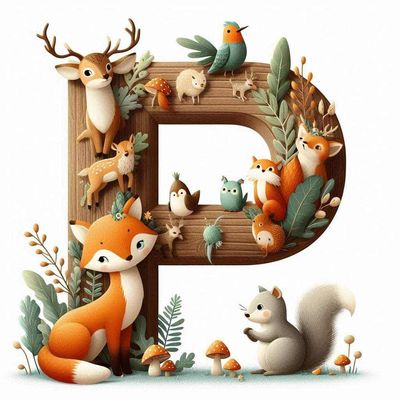 Woodland Animals Letter P by Kim Lester - Full Drill Diamond Painting - Specially ordered for you. Delivery is approximately 4 - 6 weeks.