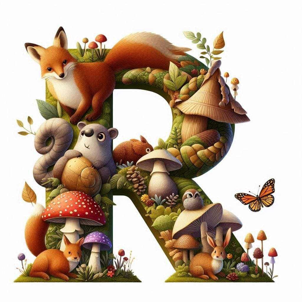 Woodland Animals Letter R by Kim Lester - Full Drill Diamond Painting - Specially ordered for you. Delivery is approximately 4 - 6 weeks.