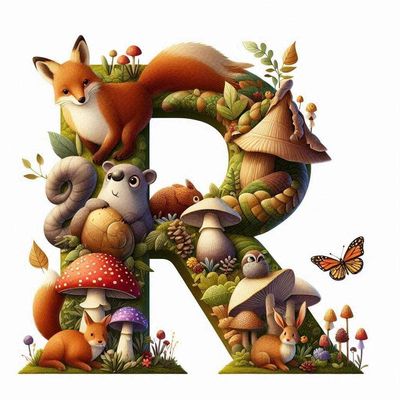 Woodland Animals Letter R by Kim Lester - Full Drill Diamond Painting - Specially ordered for you. Delivery is approximately 4 - 6 weeks.