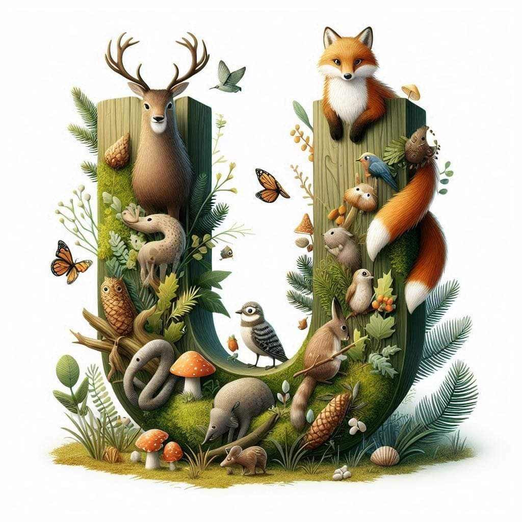 Woodland Animals Letter U by Kim Lester - Full Drill Diamond Painting - Specially ordered for you. Delivery is approximately 4 - 6 weeks.