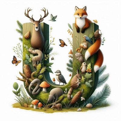 Woodland Animals Letter U by Kim Lester - Full Drill Diamond Painting - Specially ordered for you. Delivery is approximately 4 - 6 weeks.