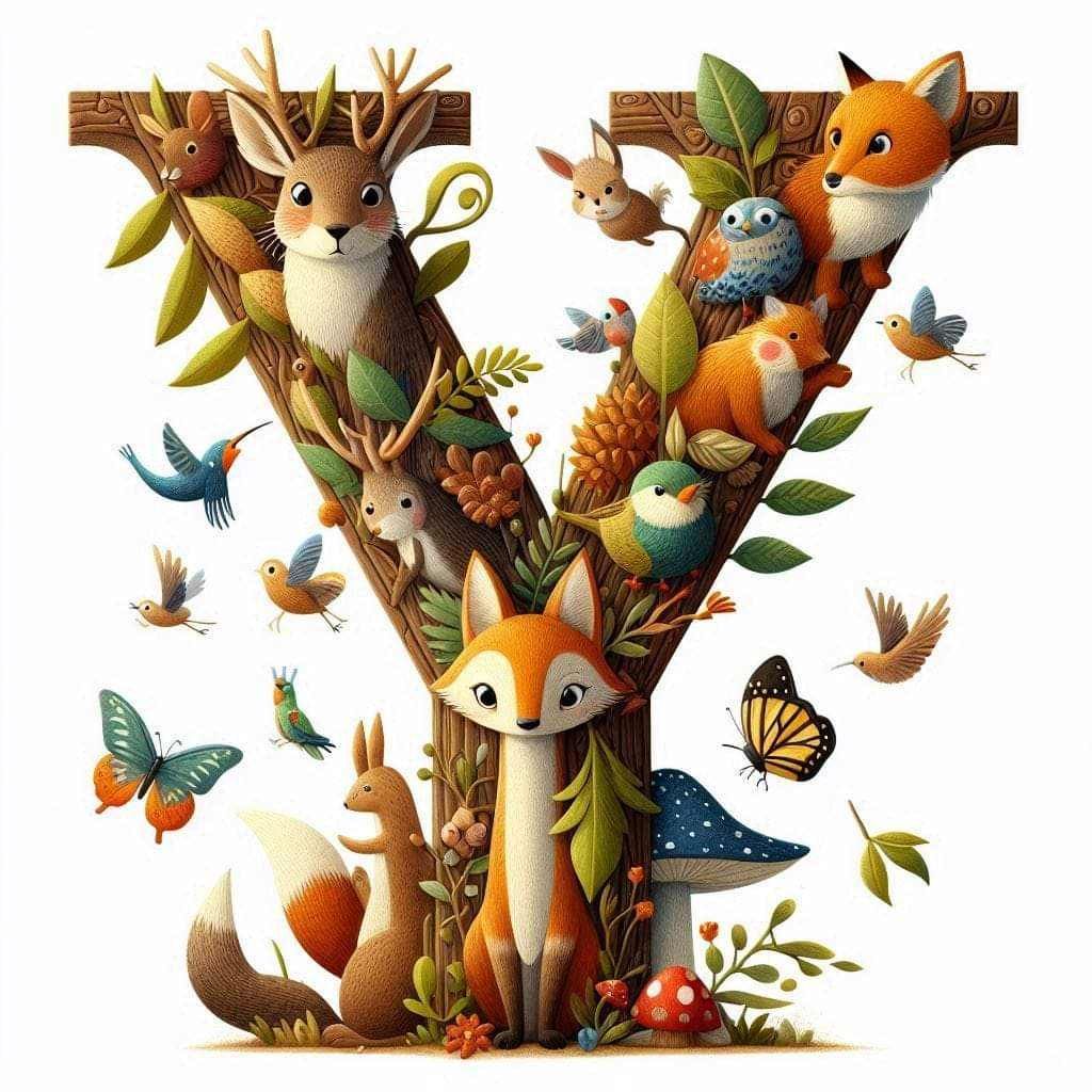 Woodland Animals Letter Y by Kim Lester - Full Drill Diamond Painting - Specially ordered for you. Delivery is approximately 4 - 6 weeks.