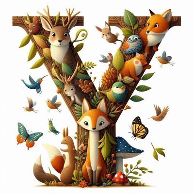 Woodland Animals Letter Y by Kim Lester - Full Drill Diamond Painting - Specially ordered for you. Delivery is approximately 4 - 6 weeks.