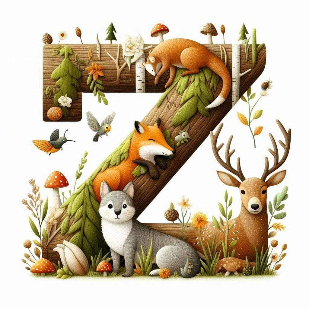 Woodland Animals Letter Z by Kim Lester - Full Drill Diamond Painting - Specially ordered for you. Delivery is approximately 4 - 6 weeks.