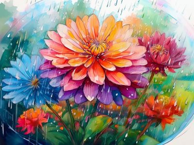 Watercolour flowers B - Specially ordered for you. Delivery is approximately 4 - 6 weeks.
