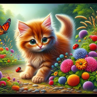 Cute Kitty F by Sylvie Nguyen Duc - Full Drill Diamond Painting - Specially ordered for you. Delivery is approximately 4 - 6 weeks.