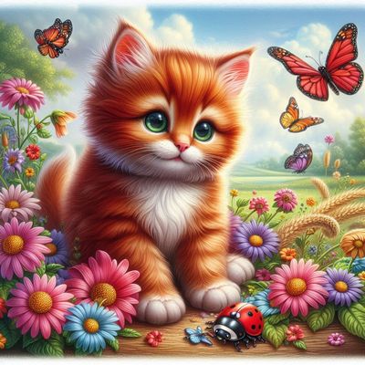 Cute Kitty B by Sylvie Nguyen Duc - Full Drill Diamond Painting - Specially ordered for you. Delivery is approximately 4 - 6 weeks.