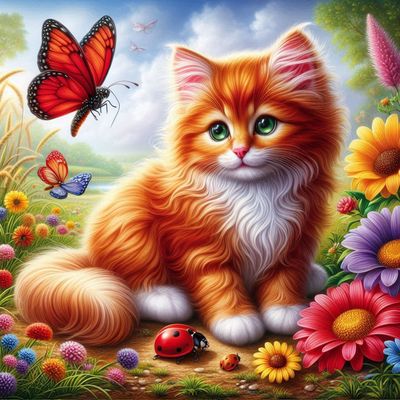 Cute Kitty C by Sylvie Nguyen Duc - Full Drill Diamond Painting - Specially ordered for you. Delivery is approximately 4 - 6 weeks.