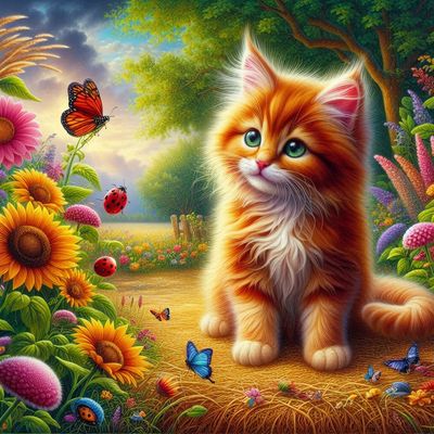 Cute Kitty E by Sylvie Nguyen Duc - Full Drill Diamond Painting - Specially ordered for you. Delivery is approximately 4 - 6 weeks.