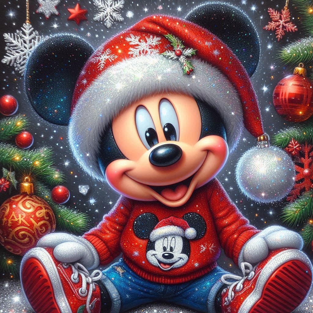 Mickey Mouse Christmas C - Full Drill Diamond Painting - Specially ordered for you. Delivery is approximately 4 - 6 weeks.