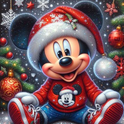 Mickey Mouse Christmas C - Full Drill Diamond Painting - Specially ordered for you. Delivery is approximately 4 - 6 weeks.