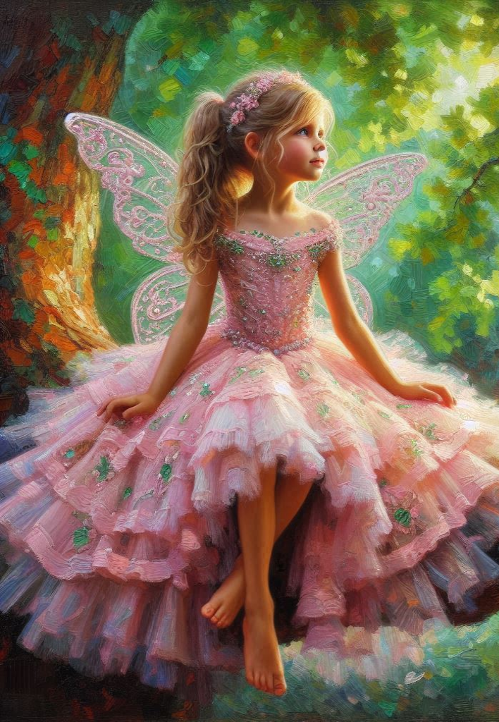Girl Fairy Pink portrait b - Specially ordered for you. Delivery is approximately 4 - 6 weeks.