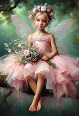 Girl Fairy Pink portrait C - Specially ordered for you. Delivery is approximately 4 - 6 weeks.