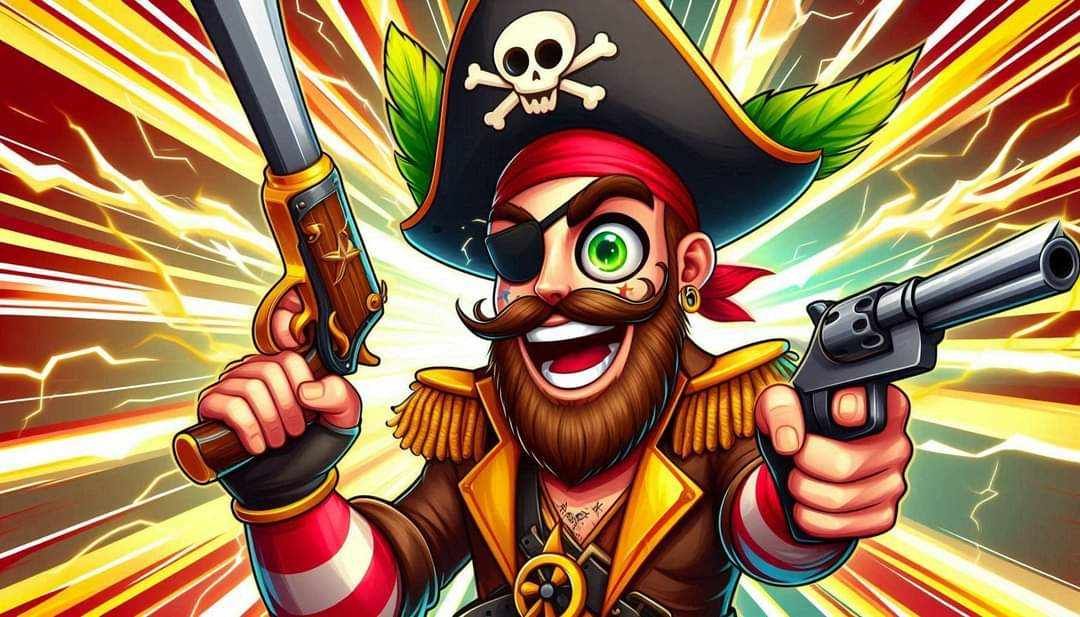 Pirate with Guns by Liz Hart - Full Drill Kit, (Round drills) - 50 x 70cm Currently in stock
