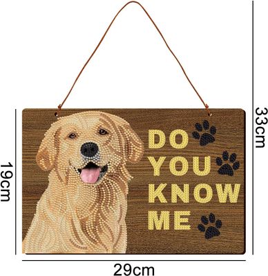 Hanging Dog Sign - Do you know me - DIY diamond painting kit