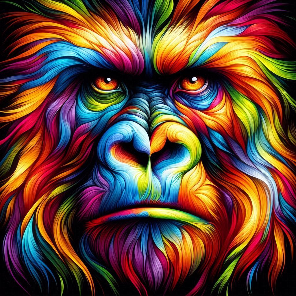 MULTI-COLOURED GORILLA - 30 x 30cm Full Drill AB Kit, (Round drills) - Currently in stock