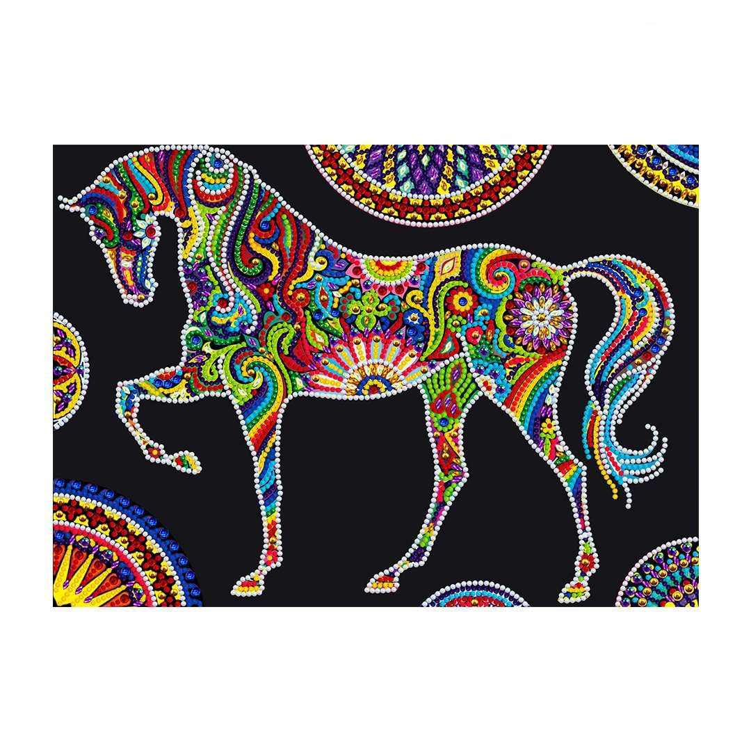 GLOW IN THE DARK - Partial Diamond Painting Kit - HORSE