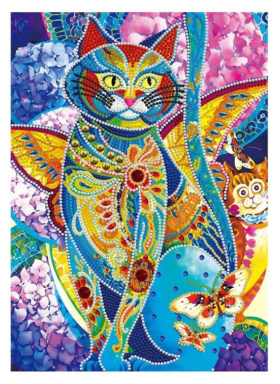 GLOW IN THE DARK - Partial Diamond Painting Kit - CAT
