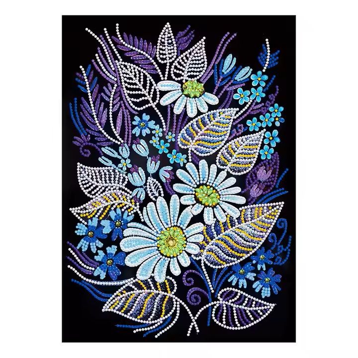 GLOW IN THE DARK - Partial Diamond Painting Kit - FLOWERS