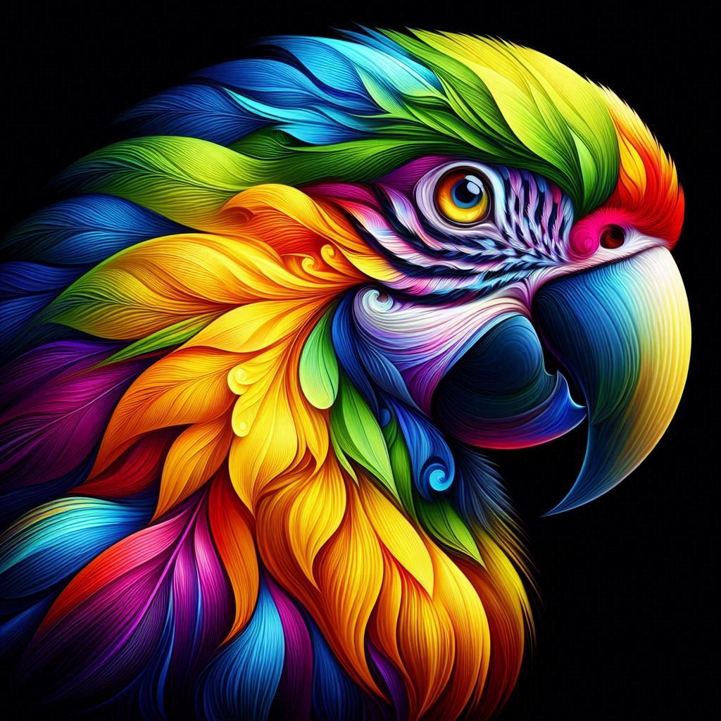 Multi coloured parrot - Full Drill Diamond Painting - Specially ordered for you. Delivery is approximately 4 - 6 weeks.