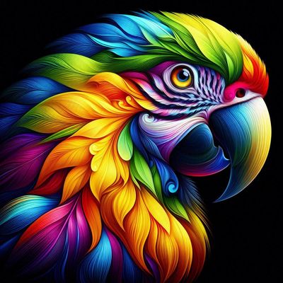 Multi coloured parrot - Full Drill Diamond Painting - Specially ordered for you. Delivery is approximately 4 - 6 weeks.