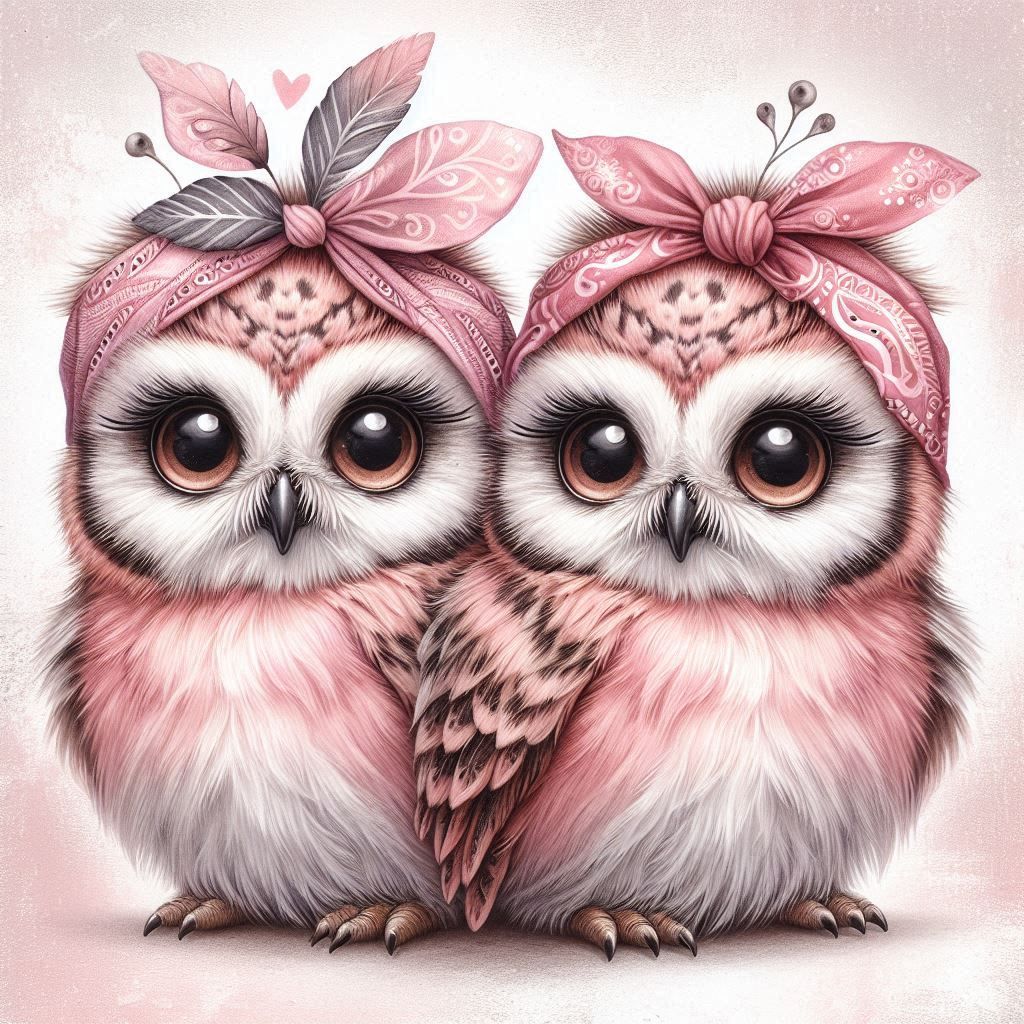 2 Pink Owls - Full Drill Diamond Painting - Specially ordered for you. Delivery is approximately 4 - 6 weeks.