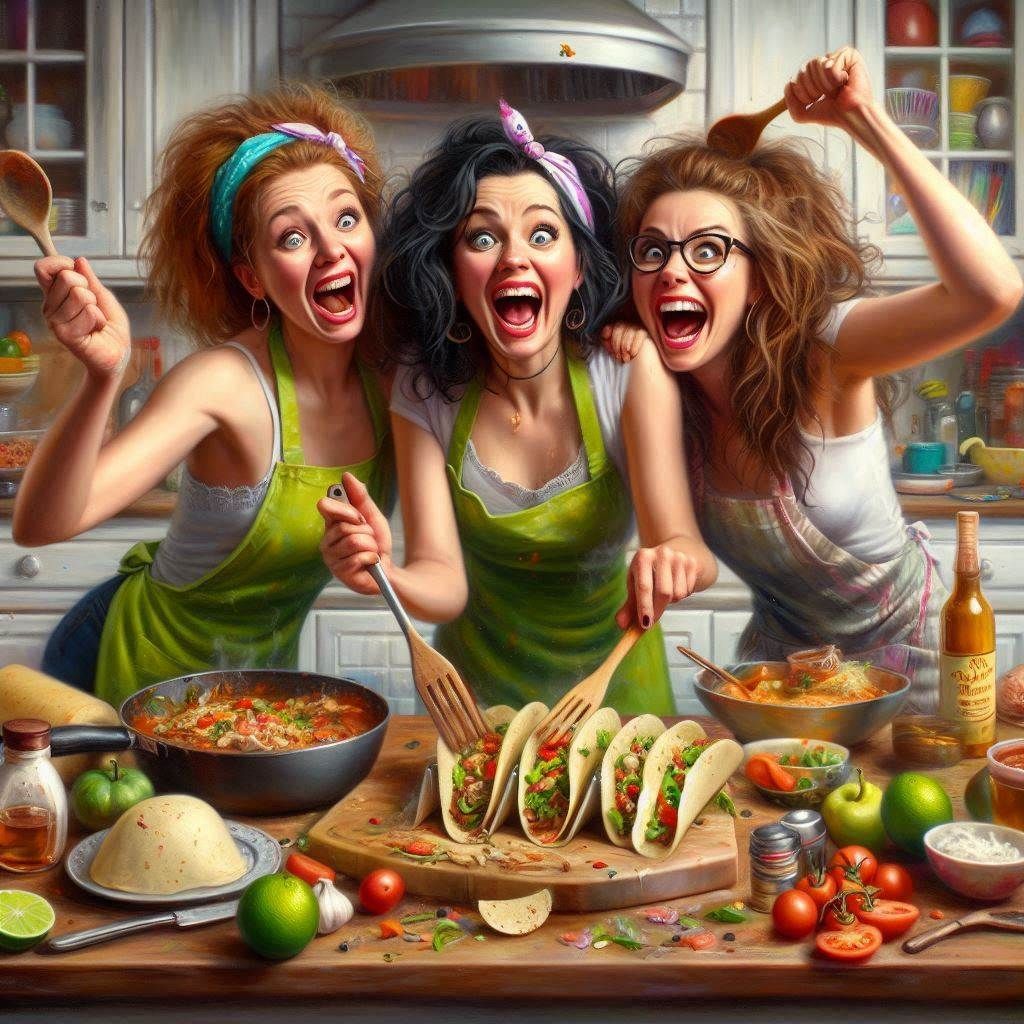3 Crazy Ladies Cooking - Full Drill Diamond Painting - Specially ordered for you. Delivery is approximately 4 - 6 weeks.