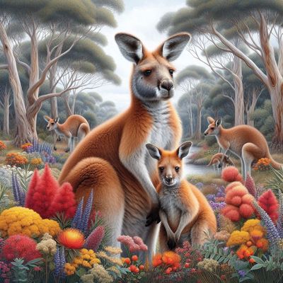 Kangaroos - Full Drill Diamond Painting - Specially ordered for you. Delivery is approximately 4 - 6 weeks.
