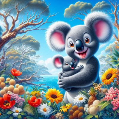 Koala and Baby - Full Drill Diamond Painting - Specially ordered for you. Delivery is approximately 4 - 6 weeks.