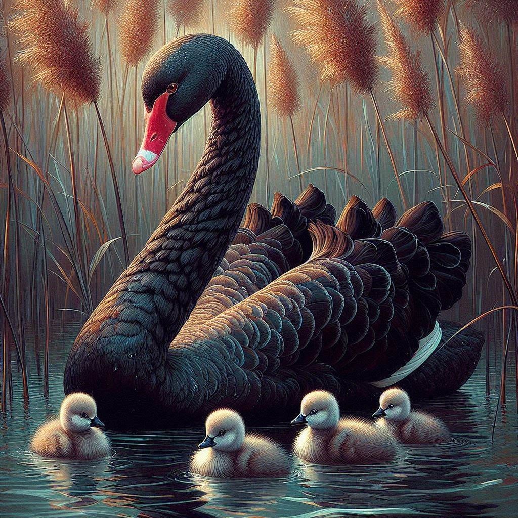 Black Swan with Signets B - Full Drill Diamond Painting - Specially ordered for you. Delivery is approximately 4 - 6 weeks.